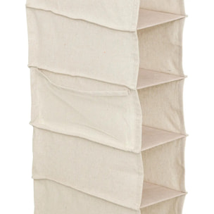 Rangement chaussures "Groomy" 10 cases avec panier beige 128x15,5cm