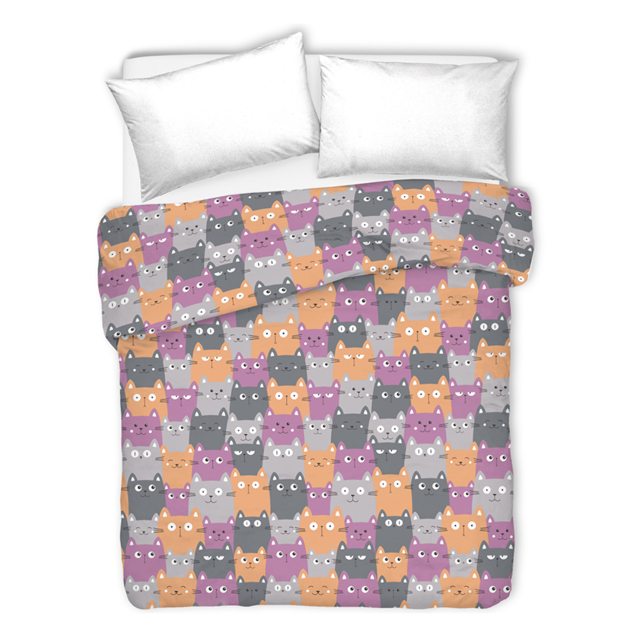 Copriletto di cotone happycat arancio 100% cotone