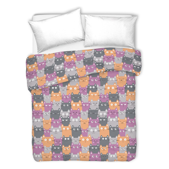 Copriletto di cotone happycat arancio 100% cotone