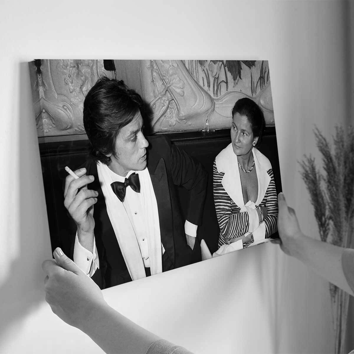 Tableau de célébrités Alain Delon et Simone Veil Toile imprimée