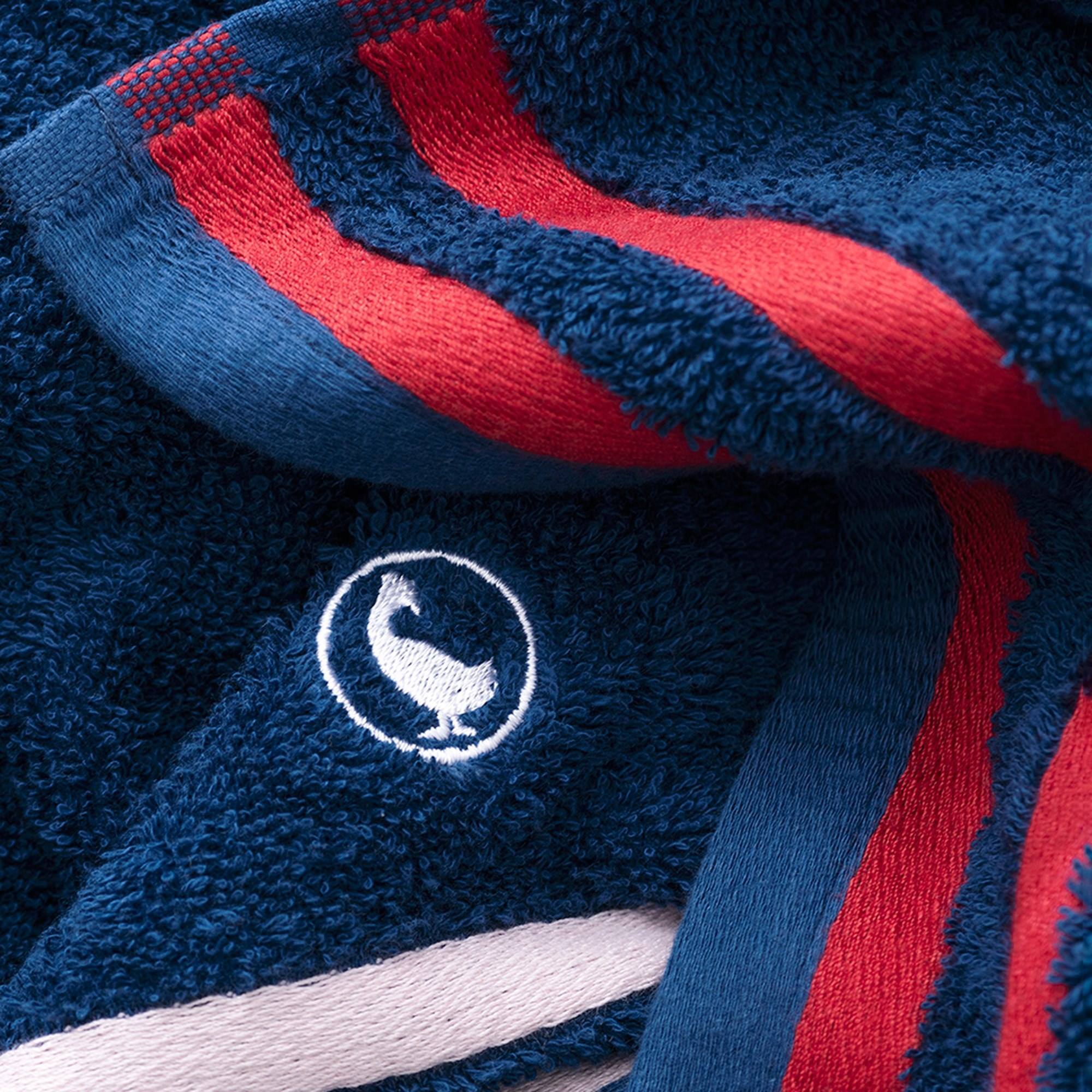 Set de 3 toallas de baño (cara 30x50cm + manos 50x90cm + ducha 70x140cm) 100% algodón 500gsm color azul marino el ganso