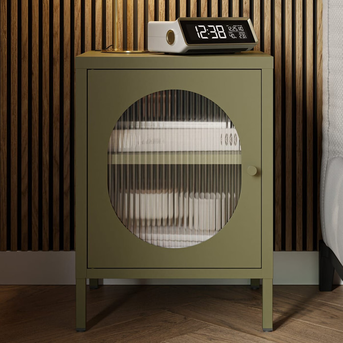 Table de chevet 1 porte en métal - YSIA