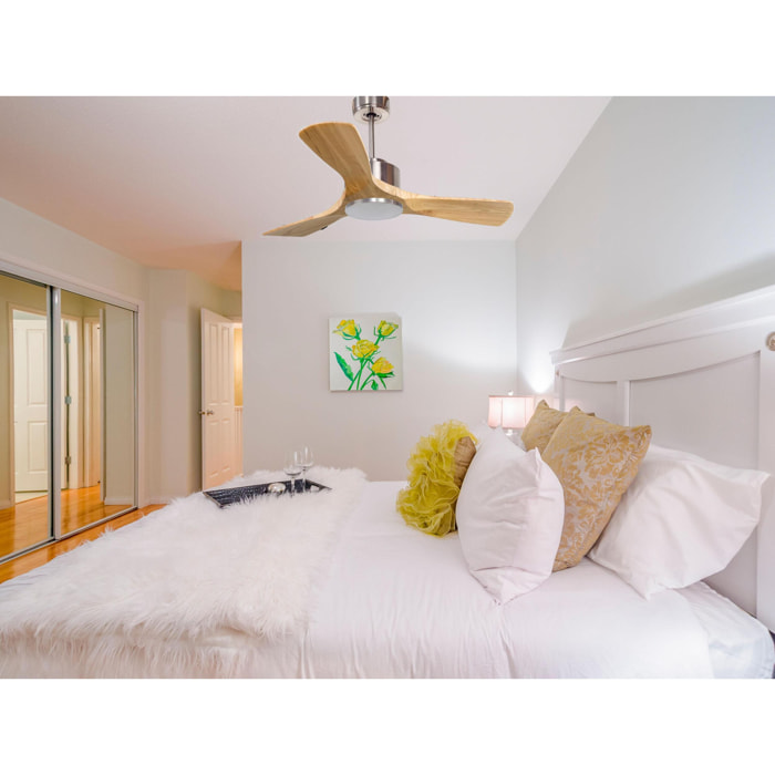 Ventilateur de plafond ø106 cm avec Wifi Réversible Hypersilence 40   W Argent