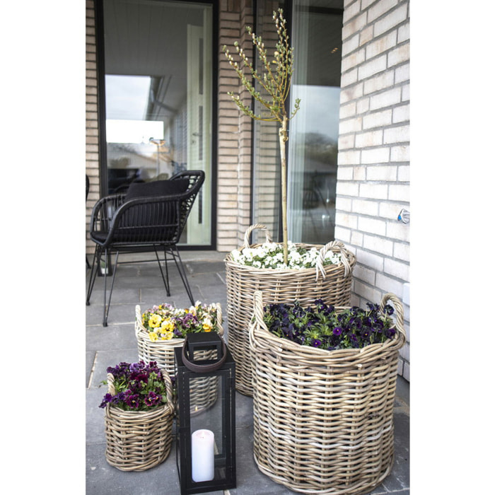 Set di 4 cesti Caor in rattan kubu naturale - misure assortite