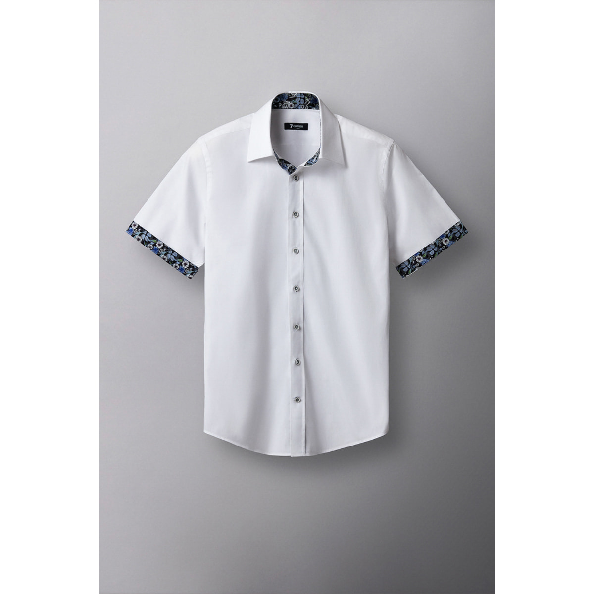 Camicia Uomo 1 Bottone Italiano Popeline Stretch Unito Bianco
