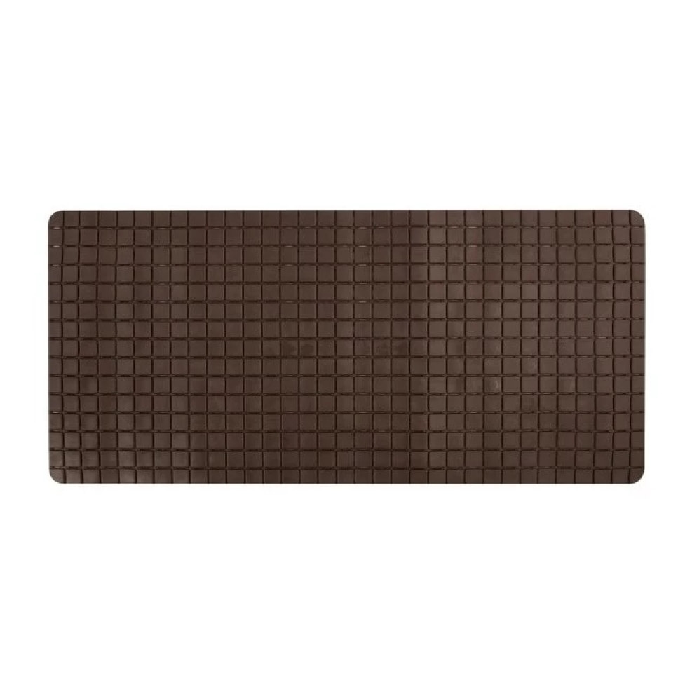 Tapis Fond de baignoire antidérapant Caoutchouc QUADRO 36x76cm Marron chocolat MSV
