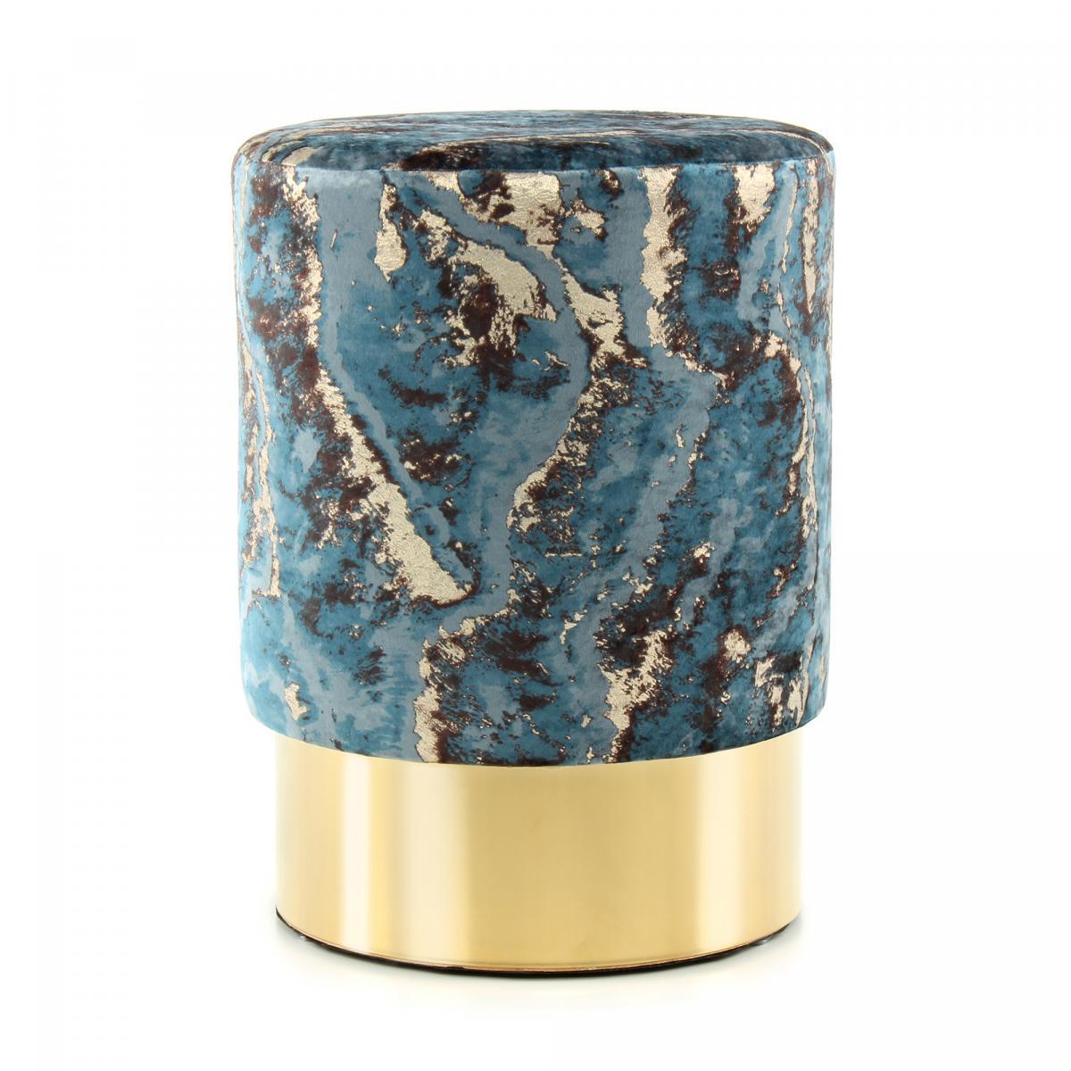 Tabouret semi artisanal motif floral SAGI