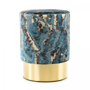 Tabouret semi artisanal motif floral SAGI