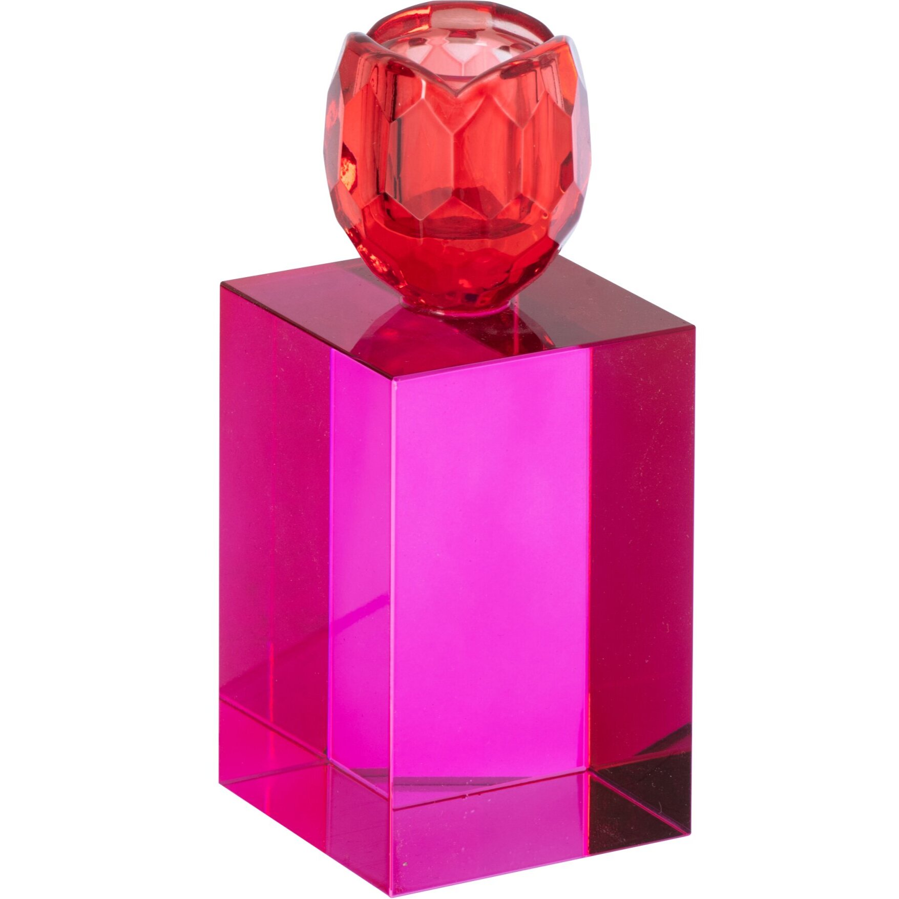 J-Line chandelier rectangle - verre - rouge Noël/fuchsia