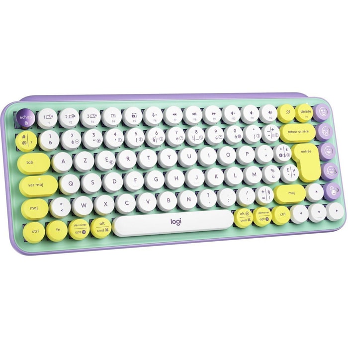 Clavier sans fil LOGITECH POP Keys Multidispositif-Daydream violet