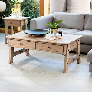 Table basse en bois recyclé avec tiroirs SALERNE