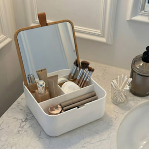 Boà®te à bijoux avec miroir Bambou & PS carré ALAIS Blanc Spirella