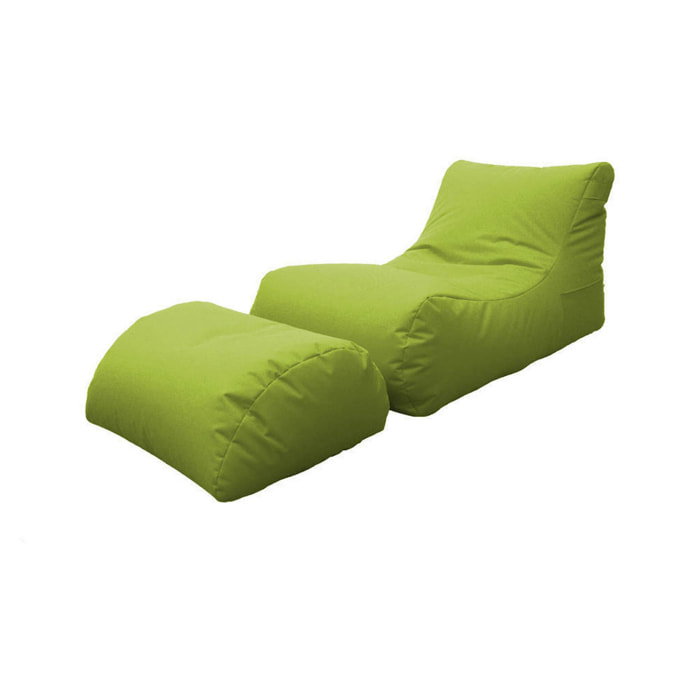 Pouf Alton, Poltrona multiuso, Poltroncina sacco, Pouf poggiapiedi, Made in Italy, 120x80 h60 cm, Verde