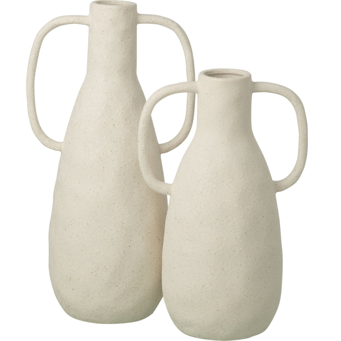 J-Line Vase Jodi - grès - blanc - large
