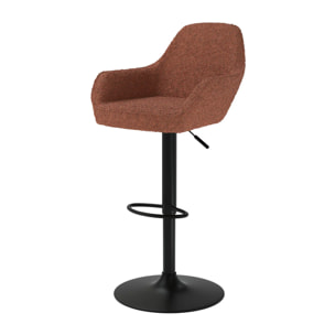 Lot de 2 chaises de bar effet laine bouclette rouge brique 63/83 cm - Adam