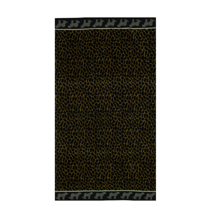 Telo Mare Spugna Jacquard Spiaggia Disegno Africa Ghepardo