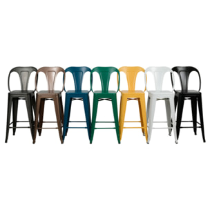 Lot de 2 chaises pour îlot central 67 cm en métal noir mat - Indus