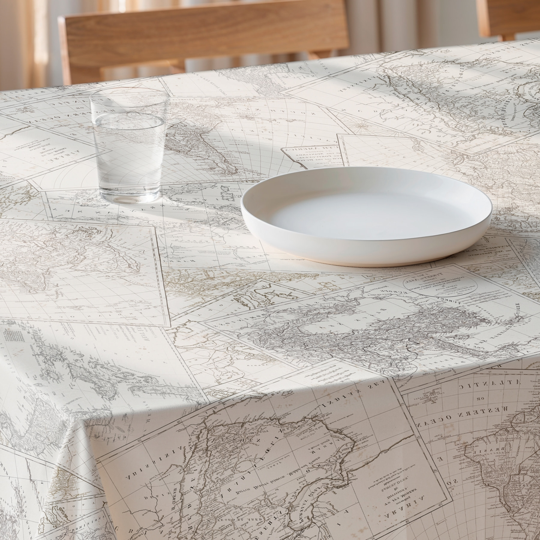 Mantel estampado antimanchas ATLAS NATURAL