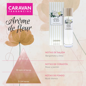 3x frasco 150ml caravan arome de fleur flores blanca