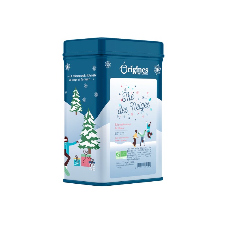 Thé Vert et Blanc Bio Thé des Neiges - Boîte Métal Noël 80g