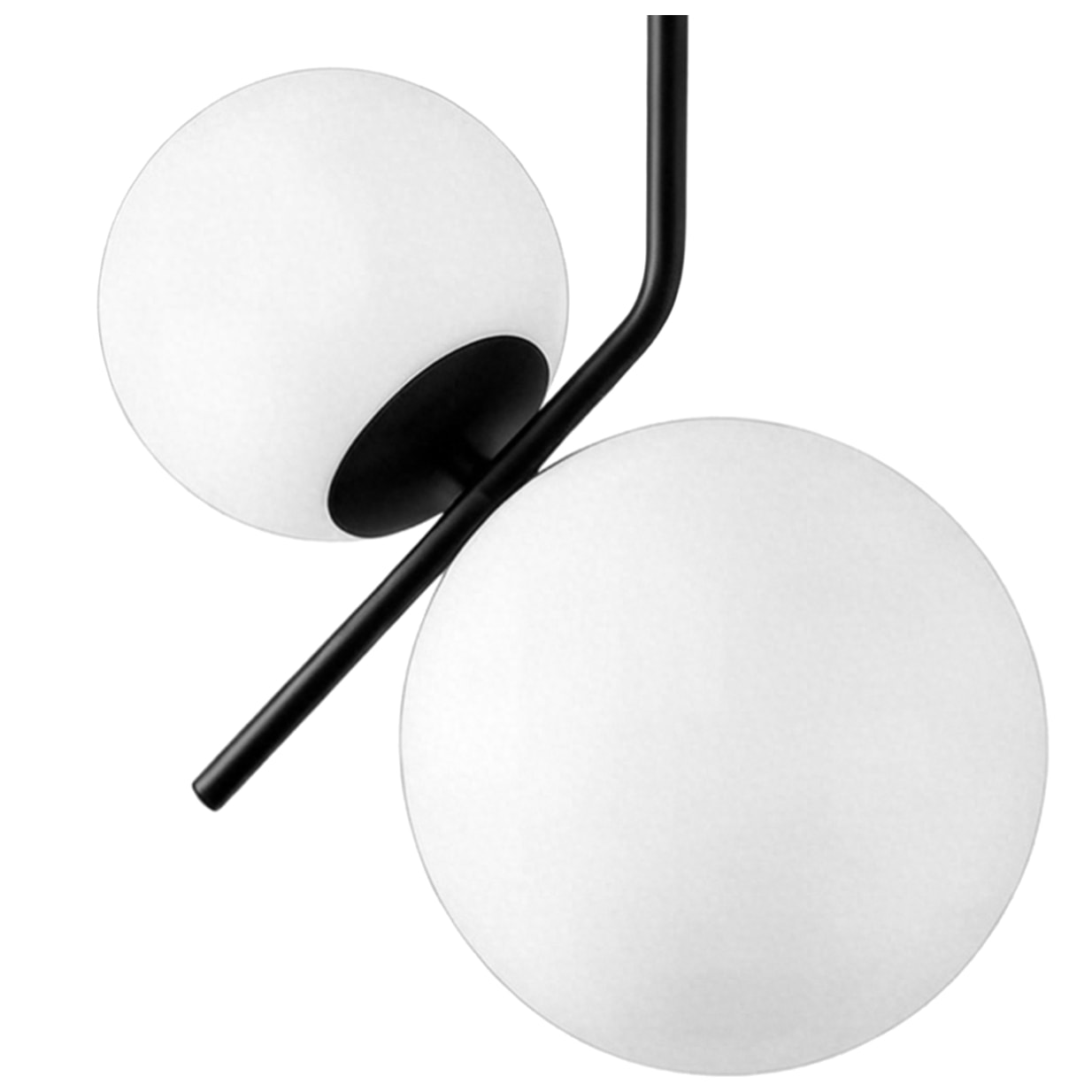 Suspension Tomasucci HENGET, en acier et verre, blanc