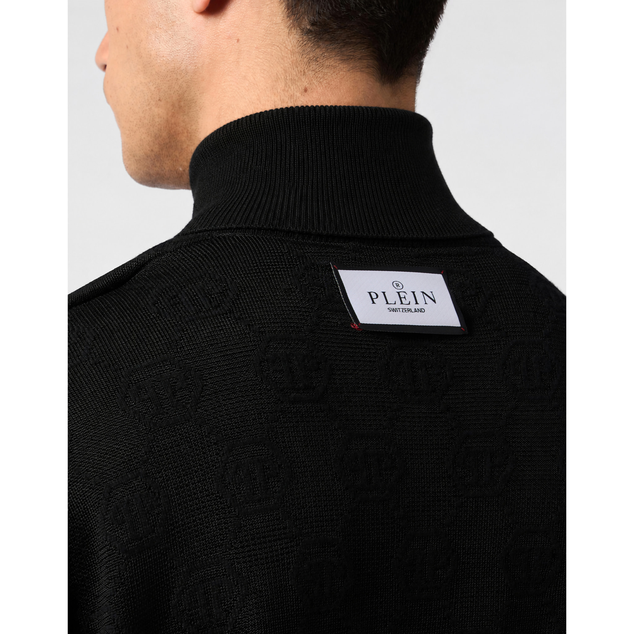 PHILIPP PLEIN Jersey de cuello alto de manga larga MONOGRAM