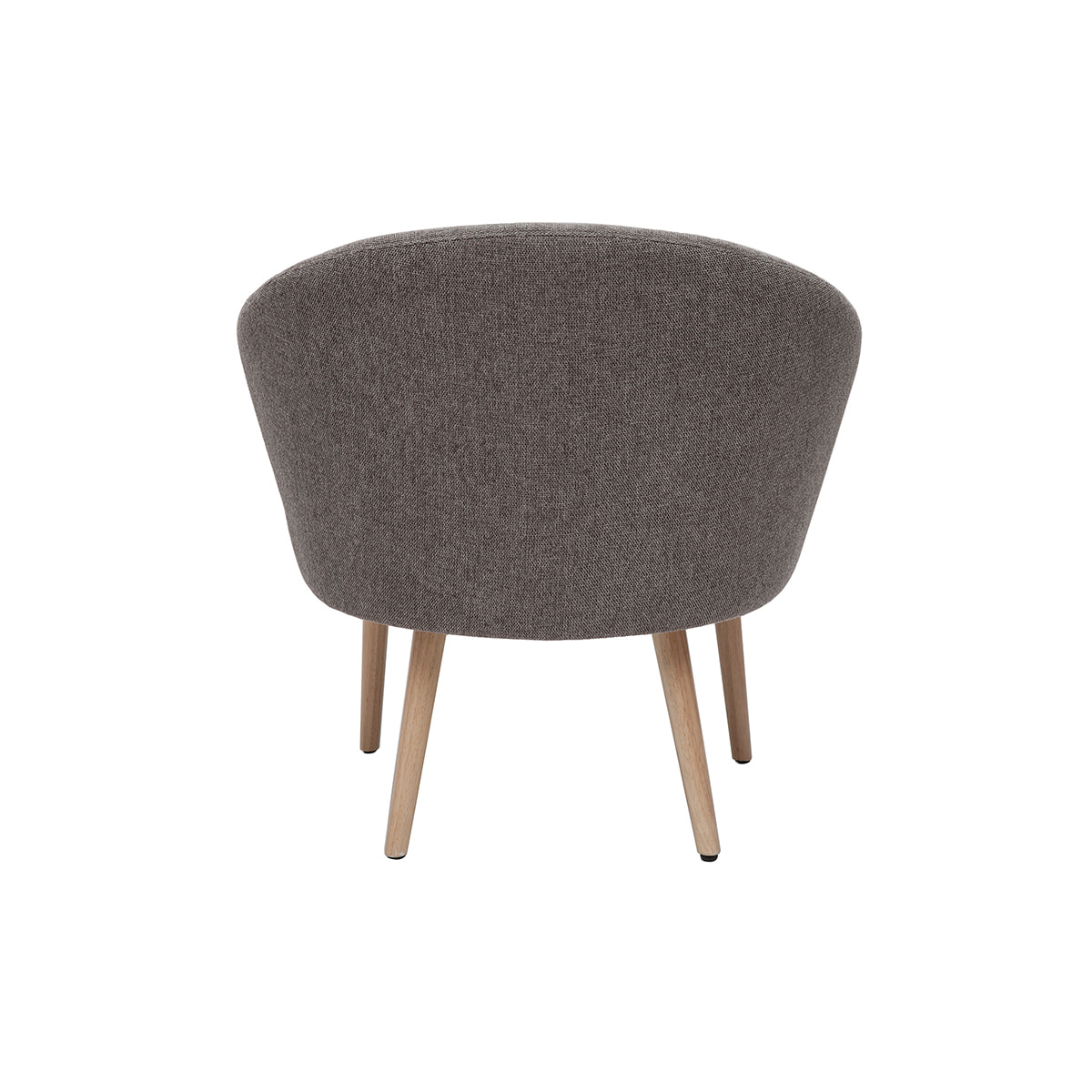 Fauteuil scandinave en tissu effet velours texturé gris et bois clair OLIVIA