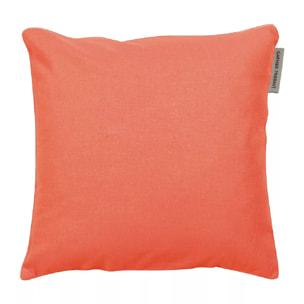 Housse de coussin pur coton 210 g/m² uni orange Confettis corail