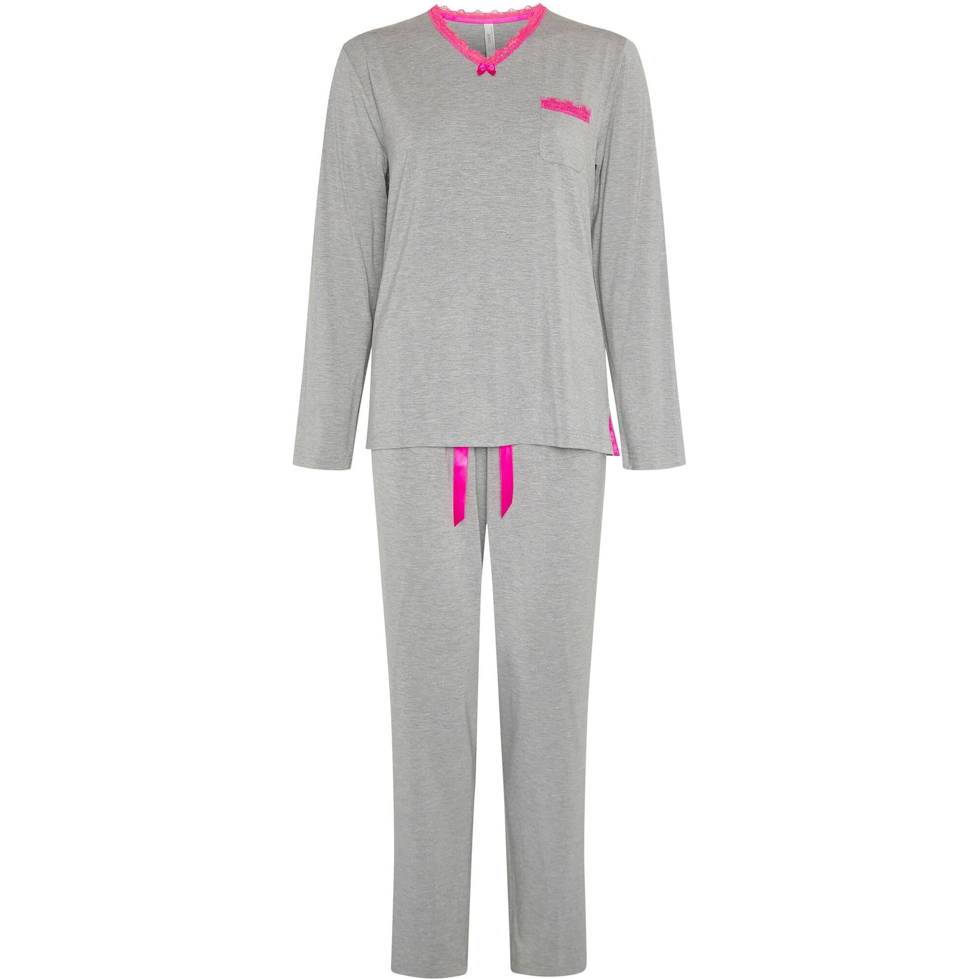 Pijama mujer vigore de escote pico con puntilla
