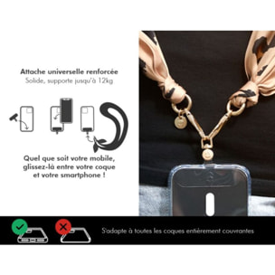 Cordon téléphone FORCE CASE Bandoulière foulard Léopard beige