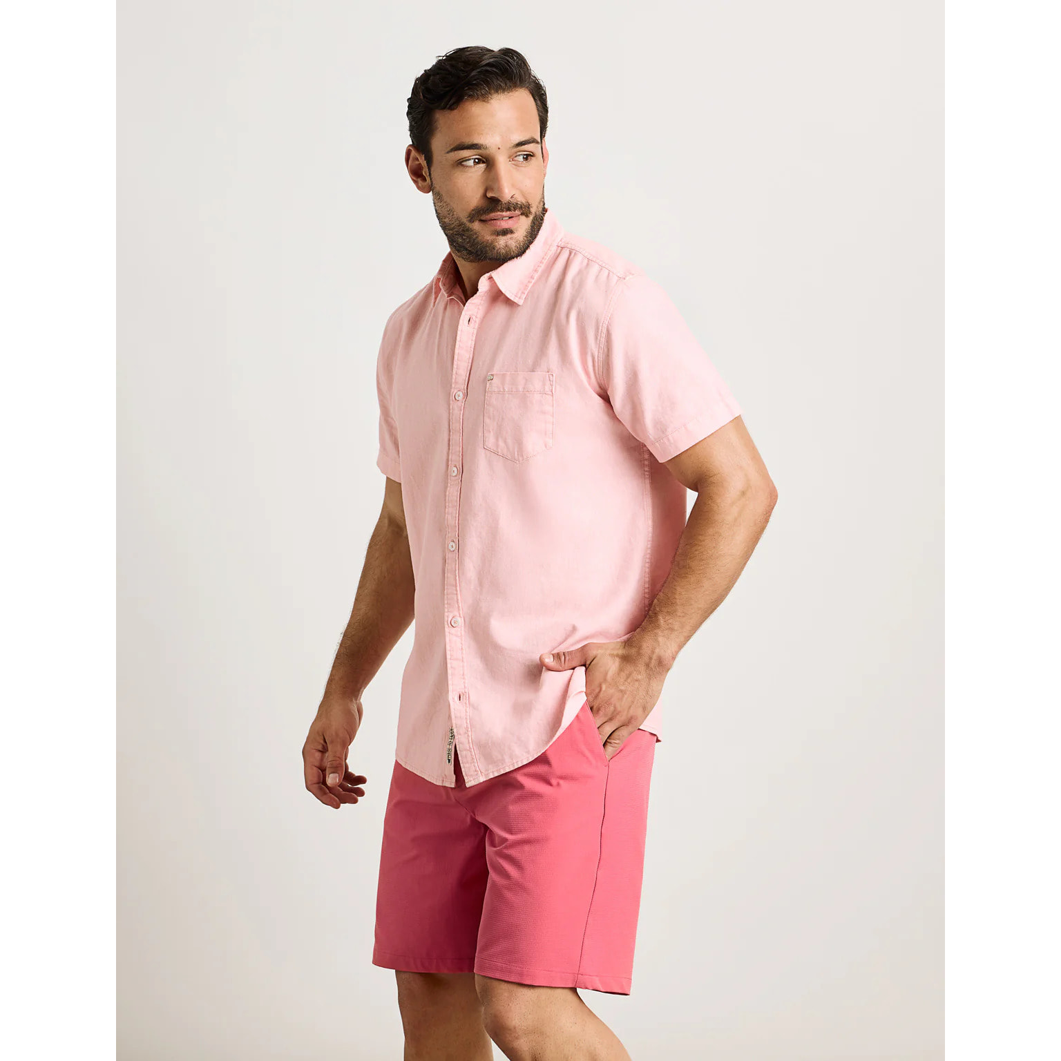 Camisa Manga Corta Rosa - Folka