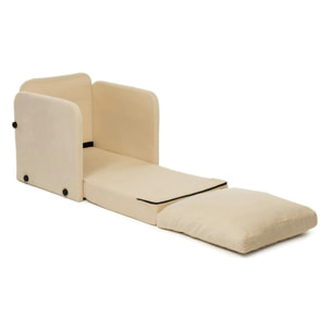 Fauteuil convertible écru 1 place couchage 200 cm ORURO
