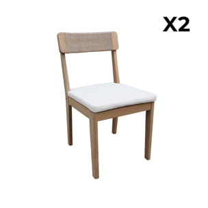 Chaise de jardin acacia et cordage (lot de 2) ANAKI