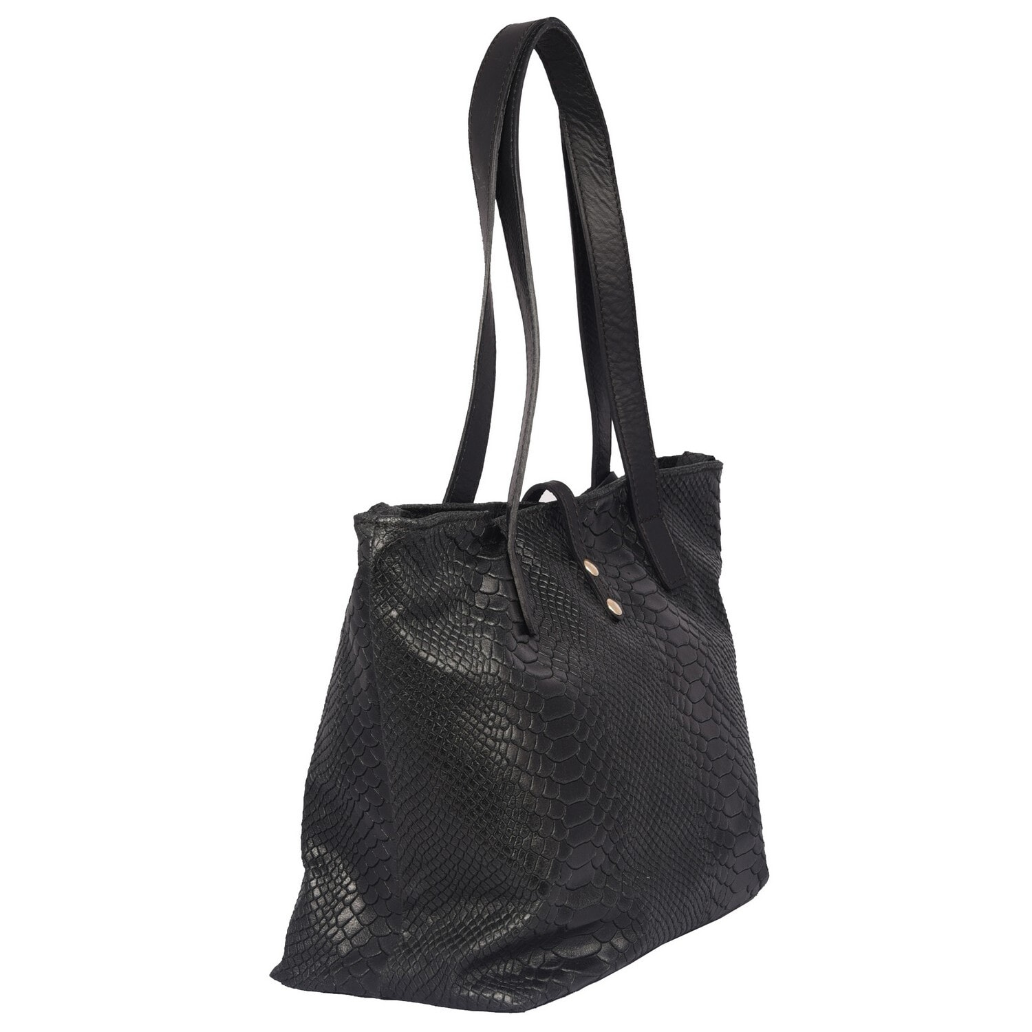 Borsa Donna in vera pelle Made in Italy colore Nero dimensioni cm 26x31x15