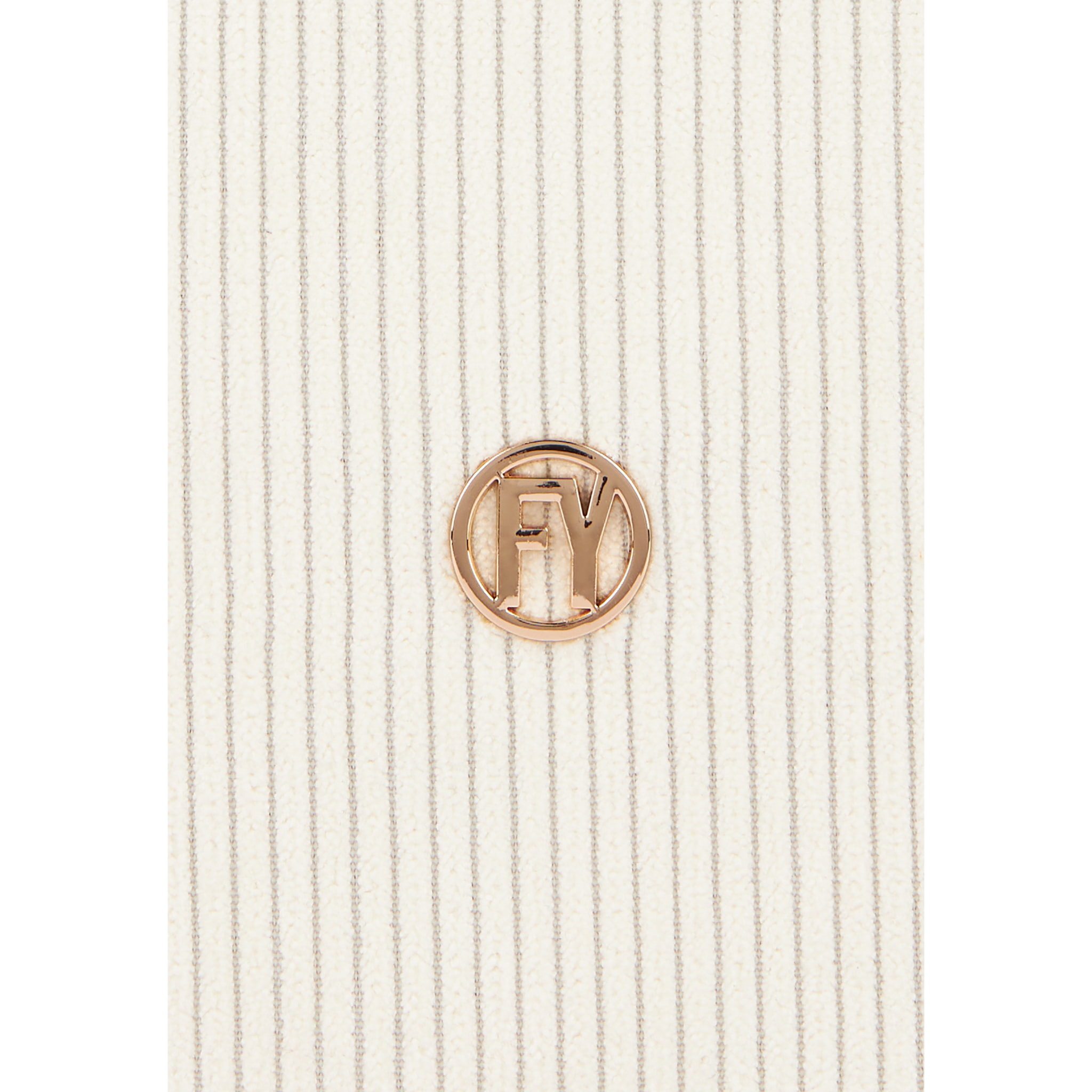 Bustina in velluto a coste con logo FY dorato