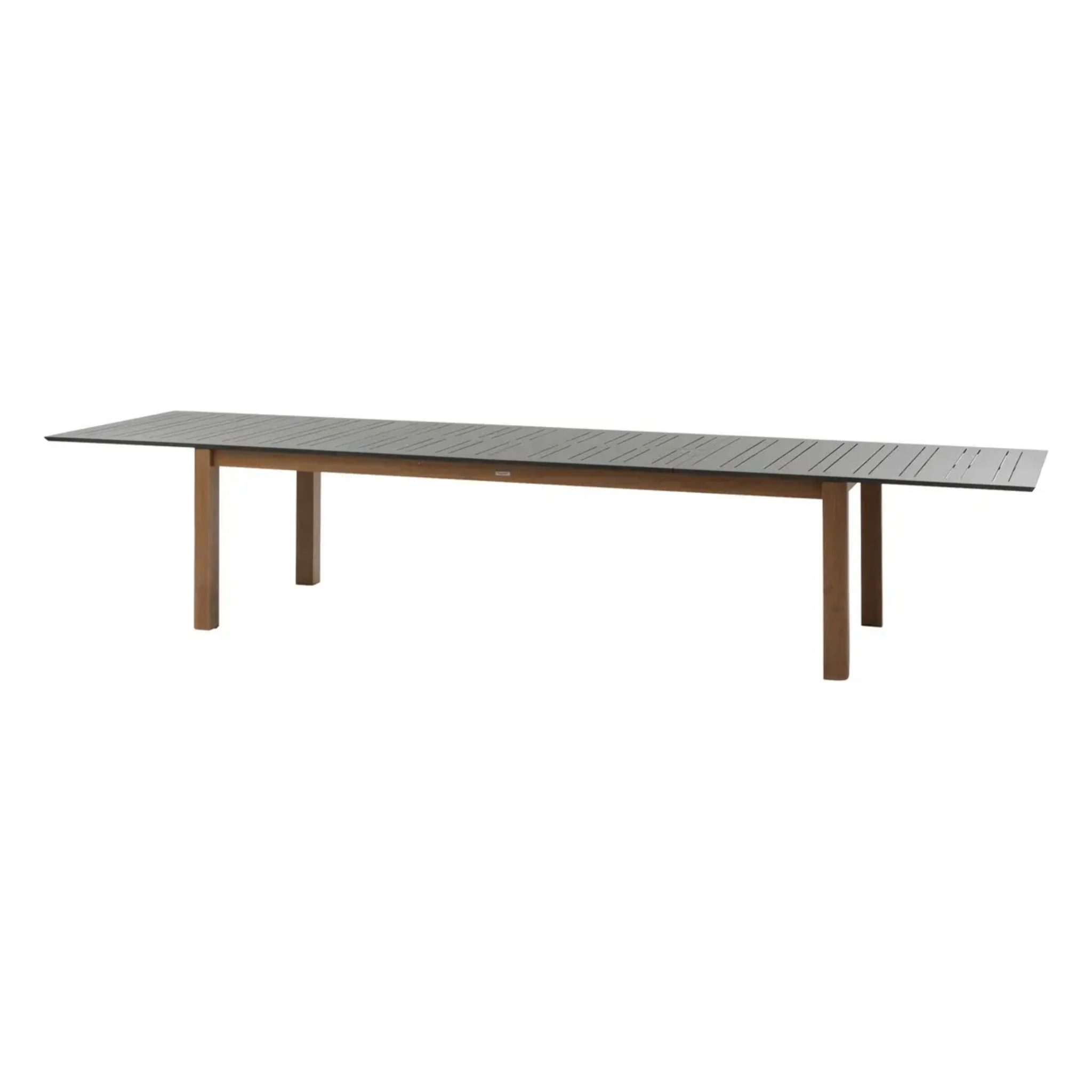Table de jardin extensible rectangulaire "Miceira" graphite & honey 14 places en aluminium