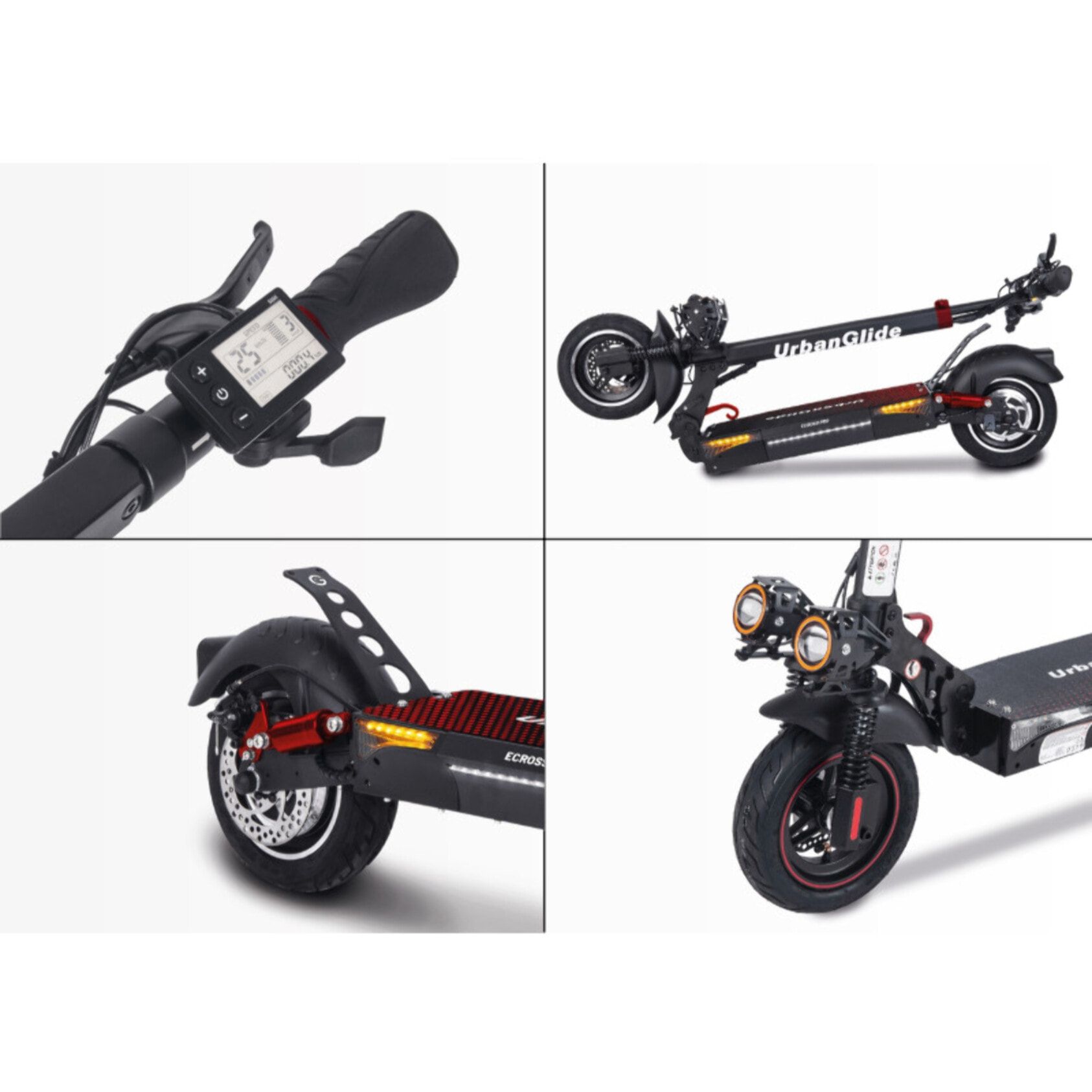 URBANGLIDE eCross Pro – Trottinette électrique pliable 25 km/h pour ville et chemins