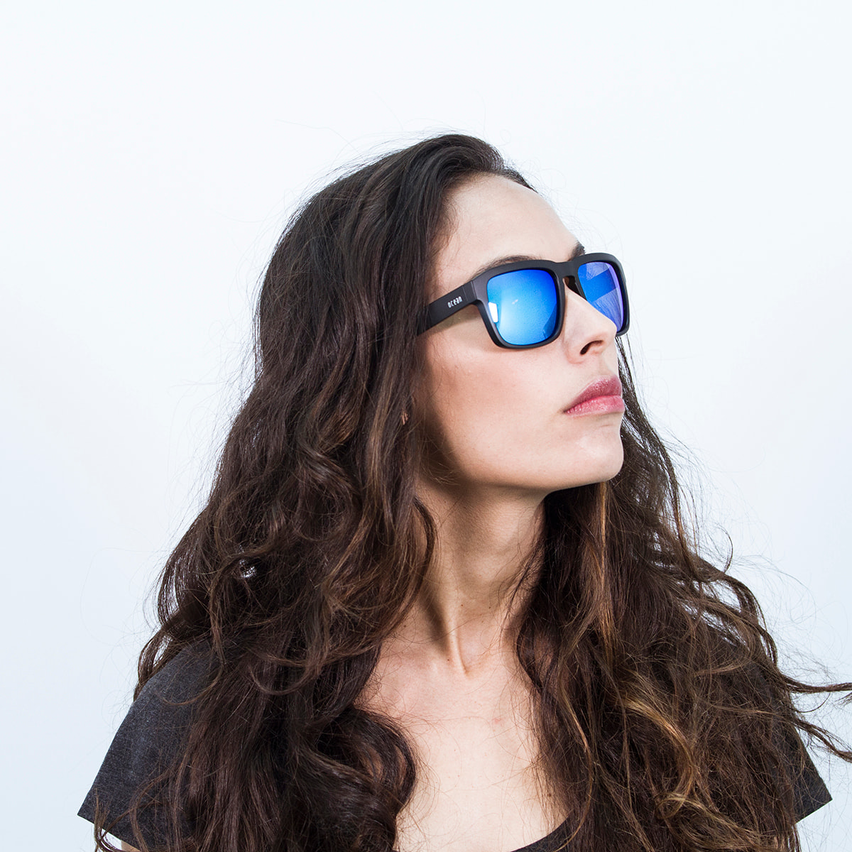 Gafas de sol OCEAN BIDART - Negro brillante / Revo azul