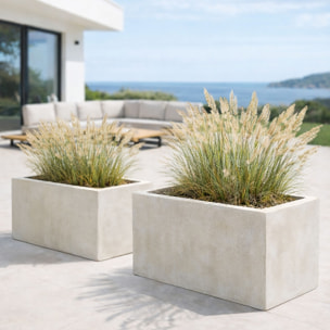 Set de 2 pots rectangulaire en terre d'argile  LAGOS