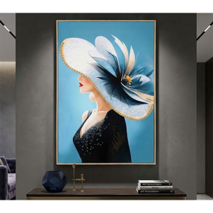 DIPINTO SU TELA LACCATO DORI C/CORNICE -B- CM 62X4X92