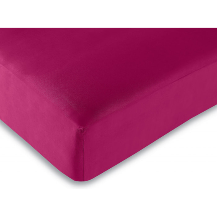 Drap housse 57 fils/cm² - Fushia