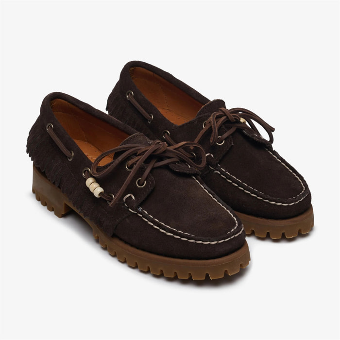 Sebago - Docksides Donna Marrone - Ranger Suede Fringe Woman