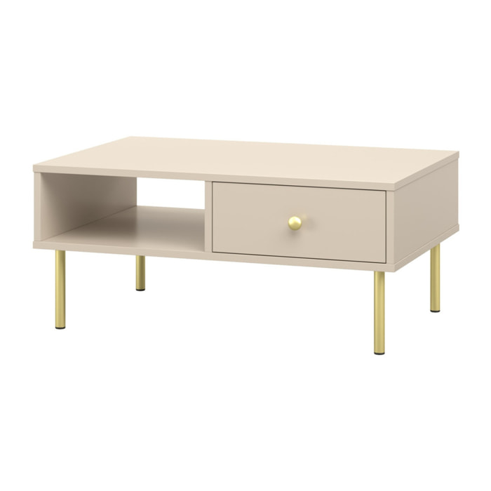 Tavolino da salotto Venus in cashmere con cassetto