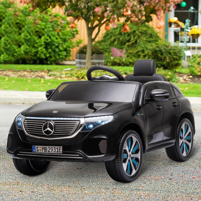 Voiture véhicule électrique enfants 12 V - V. max. 5 Km/h effets sonores + lumineux Mercedes EQC 400 4matic noir