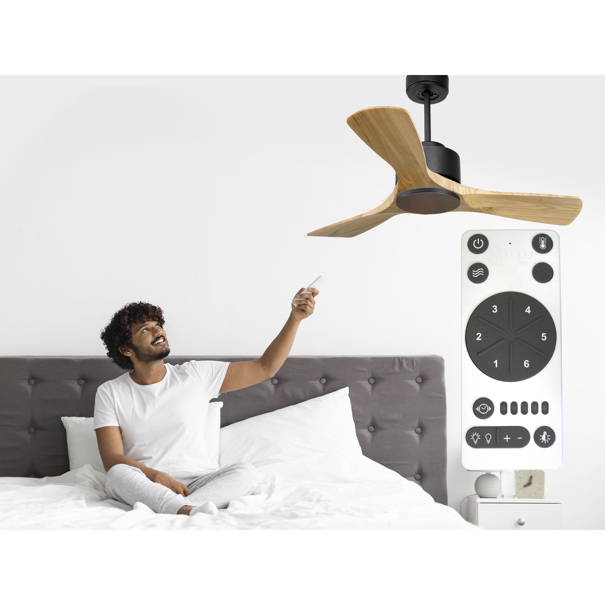 Ventilateur de plafond ø106 cm avec Wifi Réversible Hypersilence 40   W Noir