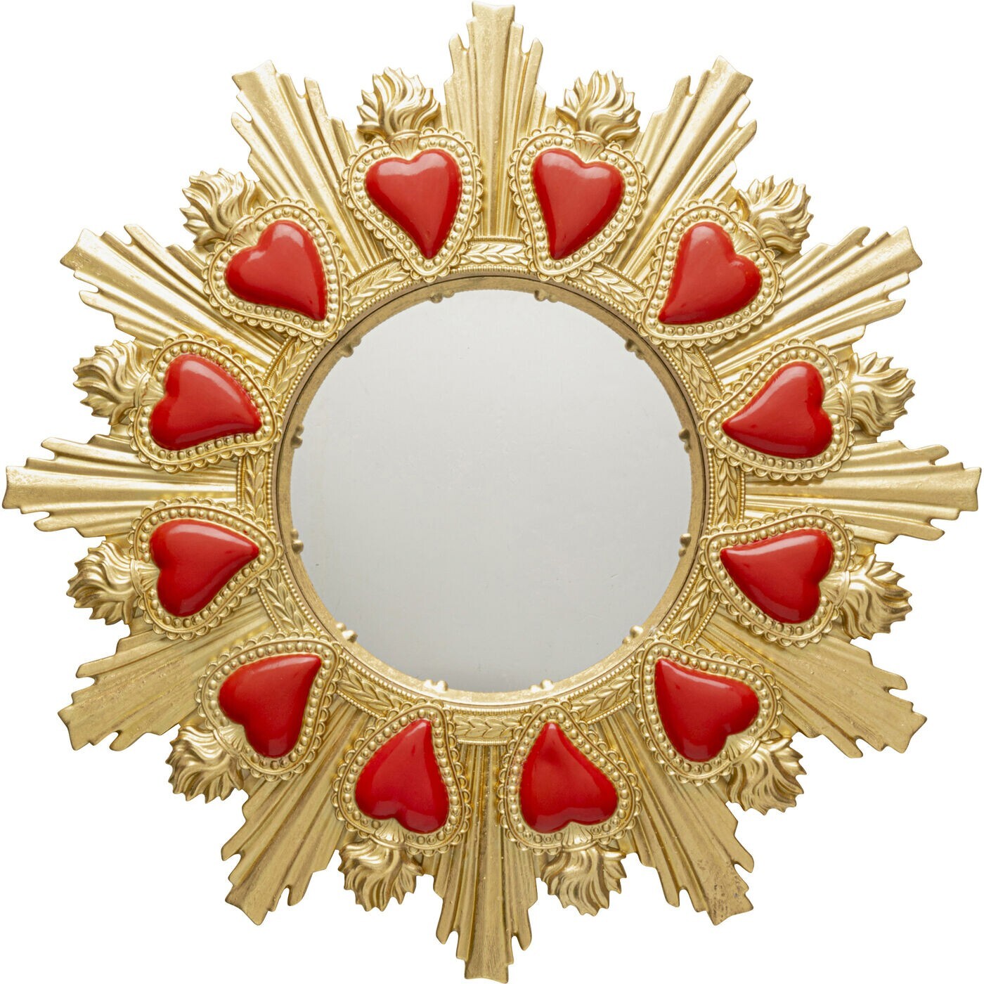 Miroir coeur enflammé 38cm Kare Design