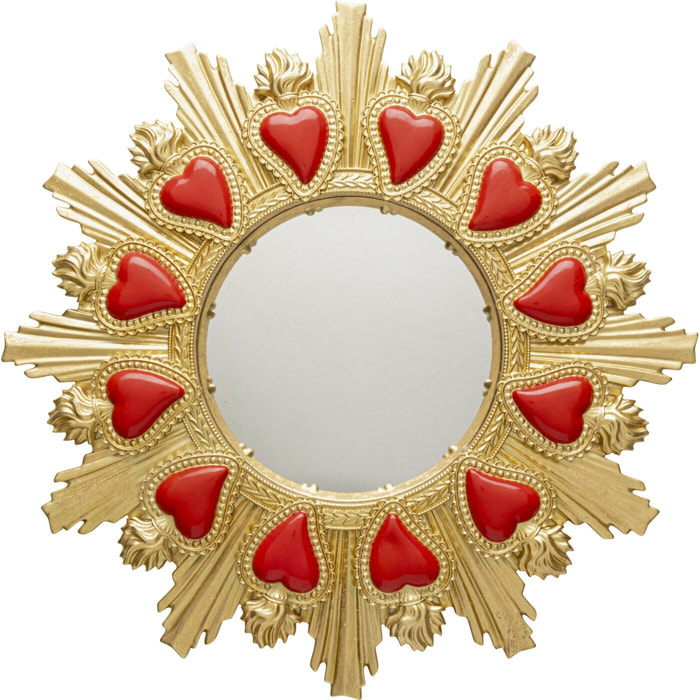 Miroir coeur enflammé 38cm Kare Design