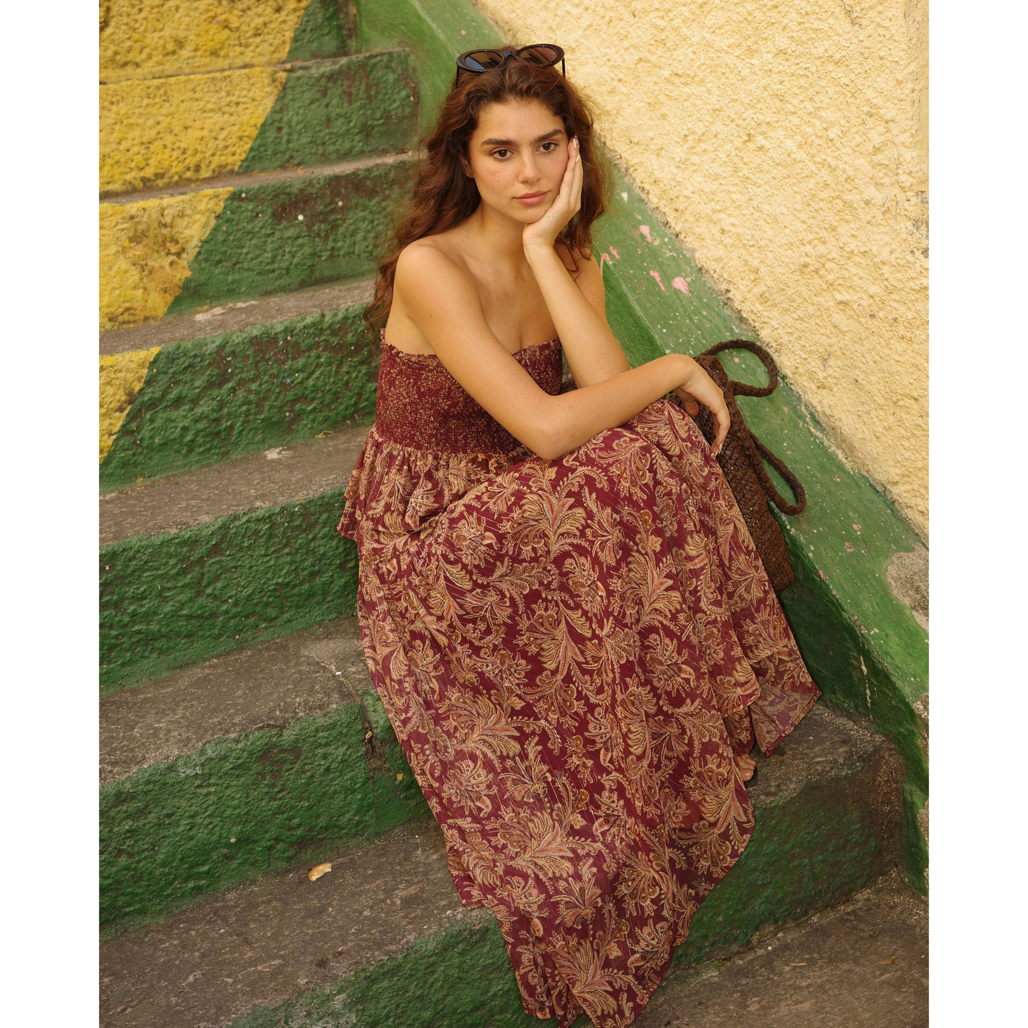 Falda larga estampada