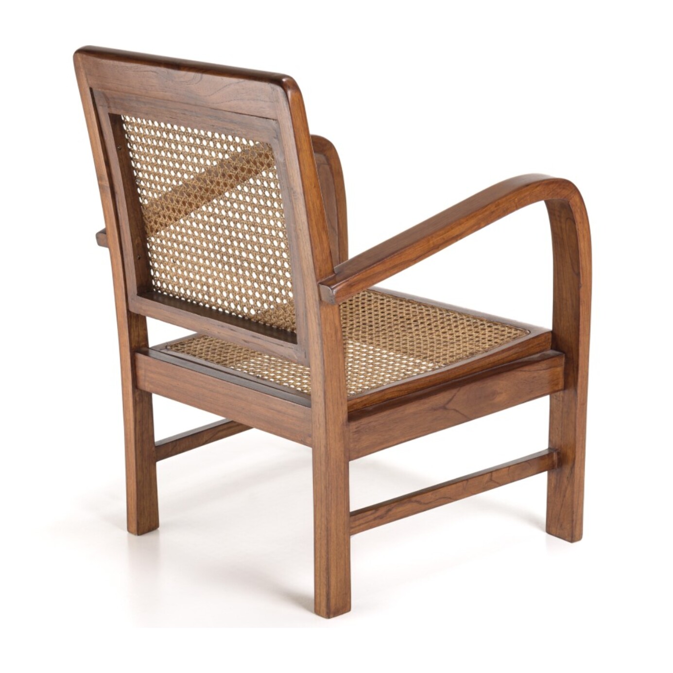 DAK - Fauteuil mindi et cannage bois foncé