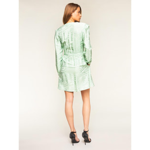 Motivi - Vestido de portafolio en raso jacquard - Green Water